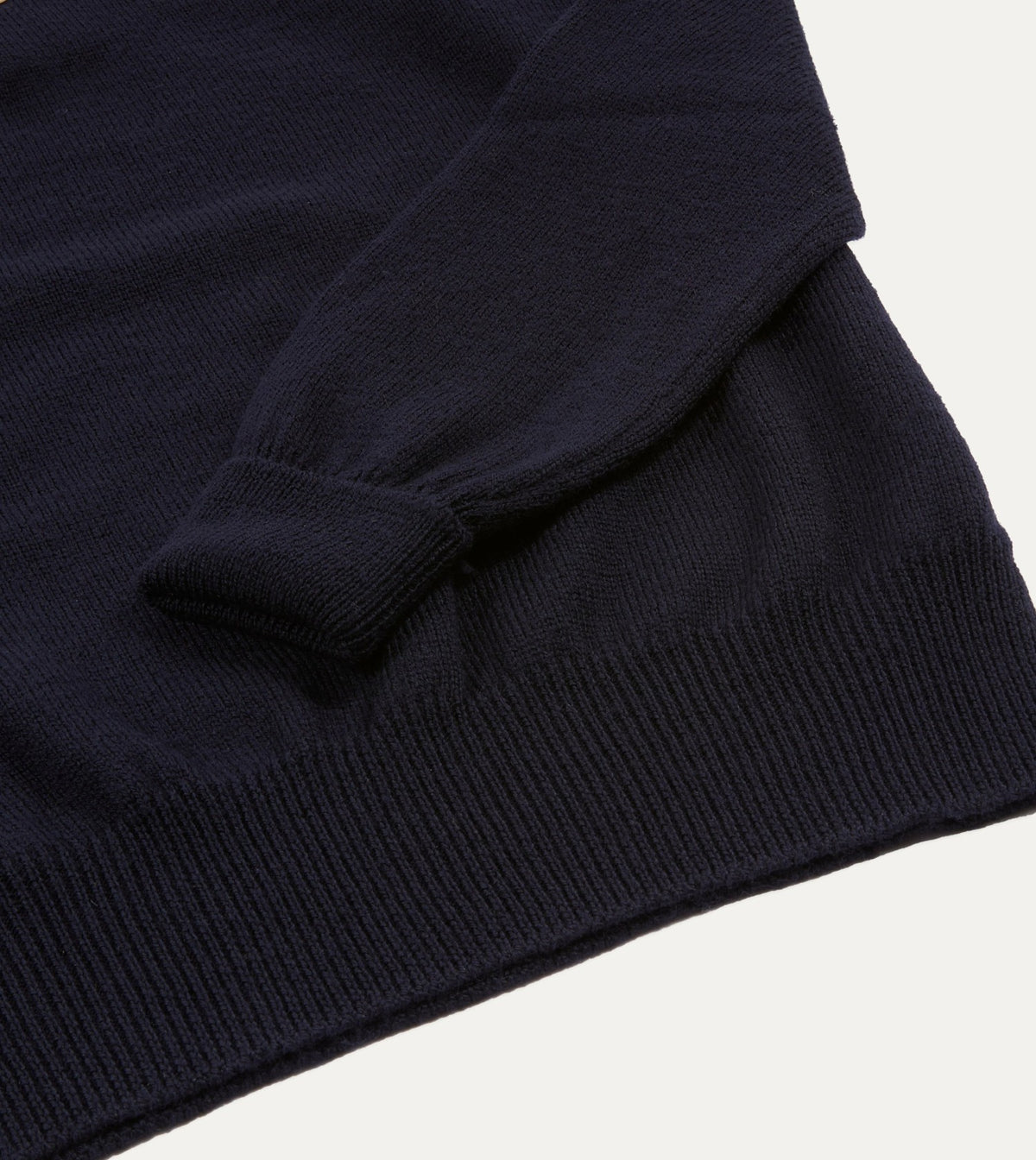 Drake's Navy Merino Wool Knitted Polo