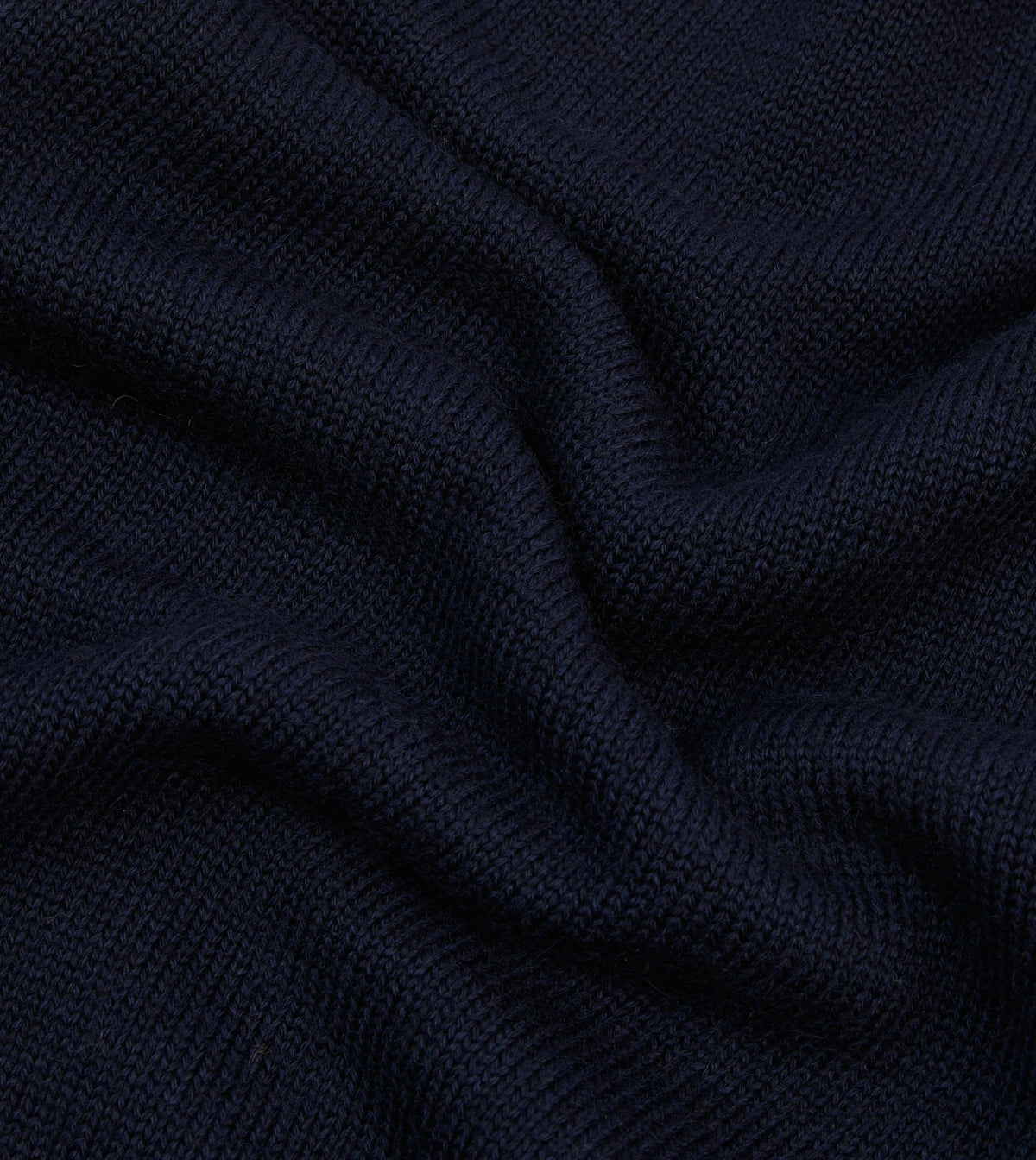 Drake's Navy Heavyweight Mock Neck Jumper