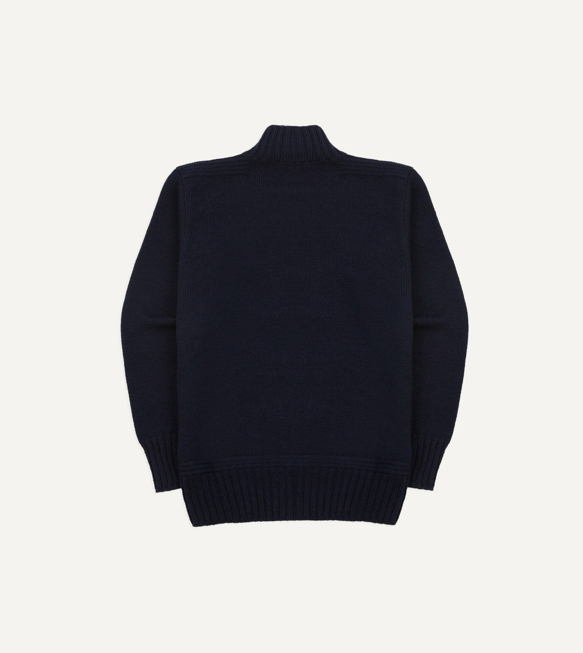 Drake's Navy Heavyweight Mock Neck Jumper