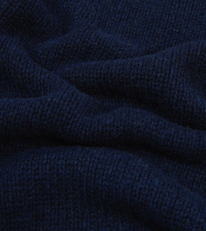 Drake's Navy Lambswool Submariner Roll Neck Jumper