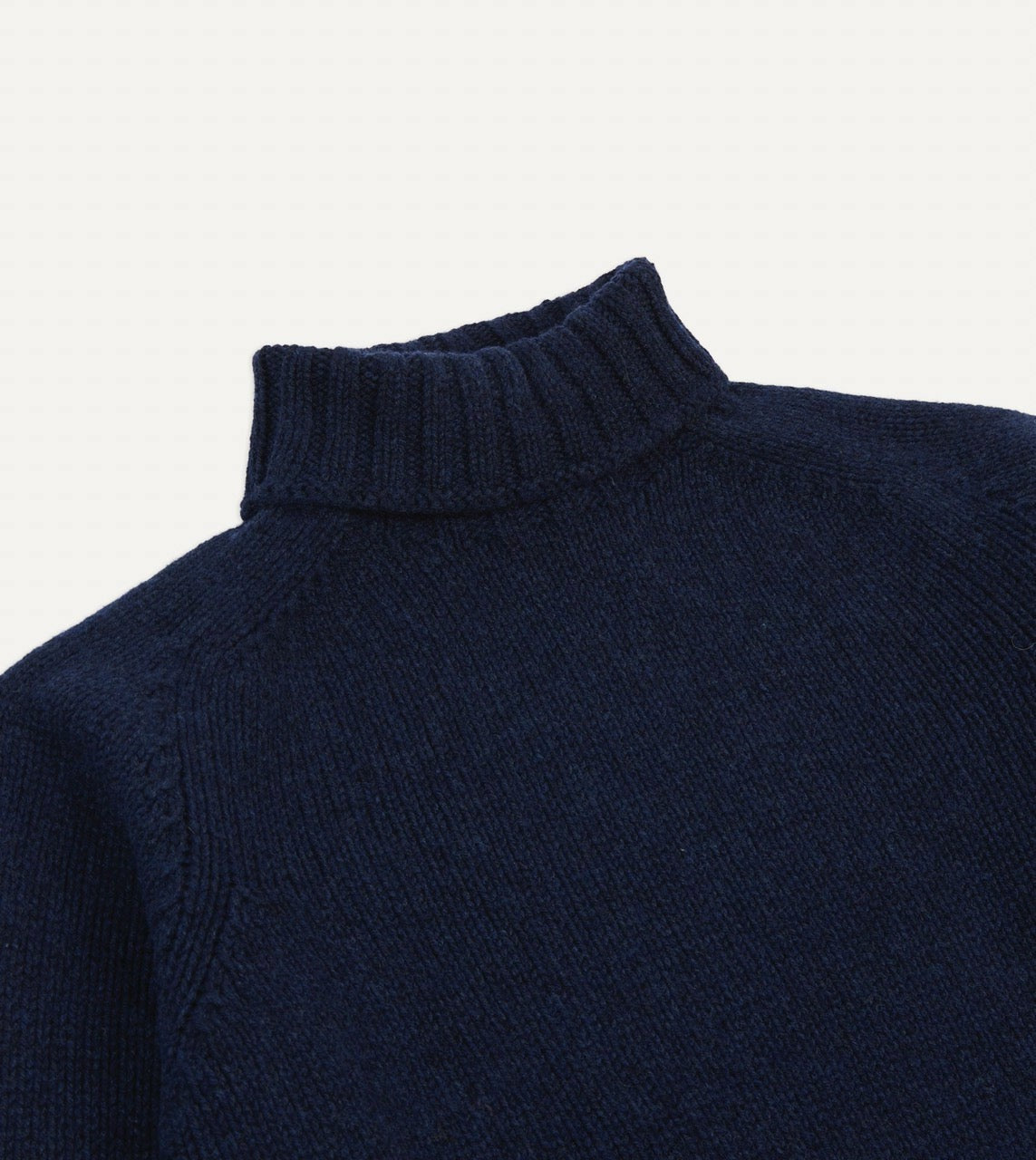 Drake's Navy Lambswool Submariner Roll Neck Jumper