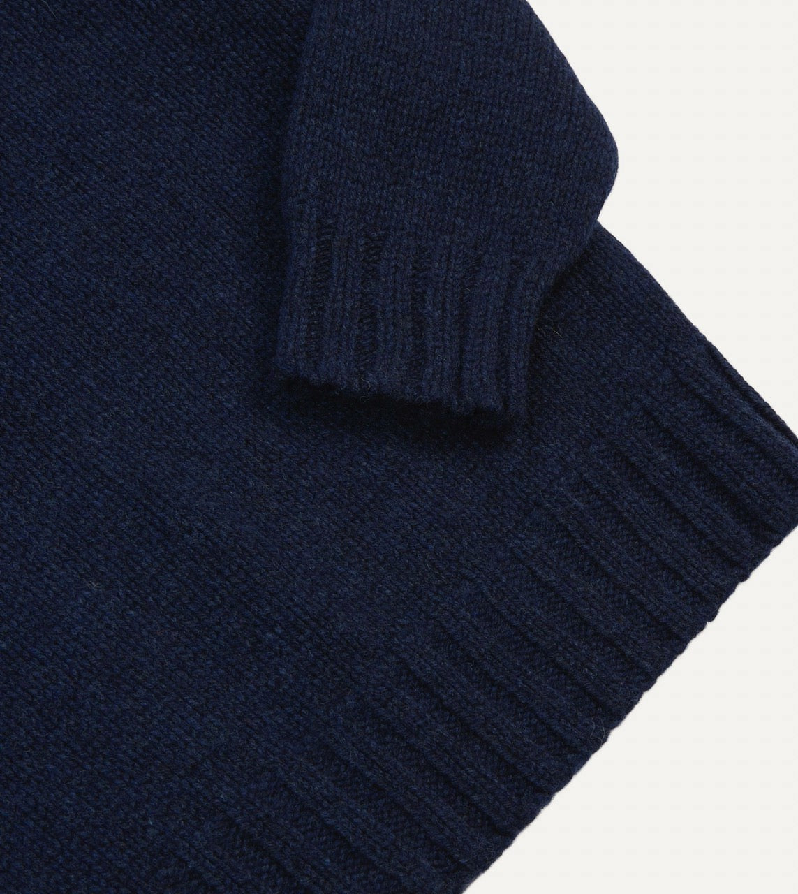Drake's Navy Lambswool Submariner Roll Neck Jumper
