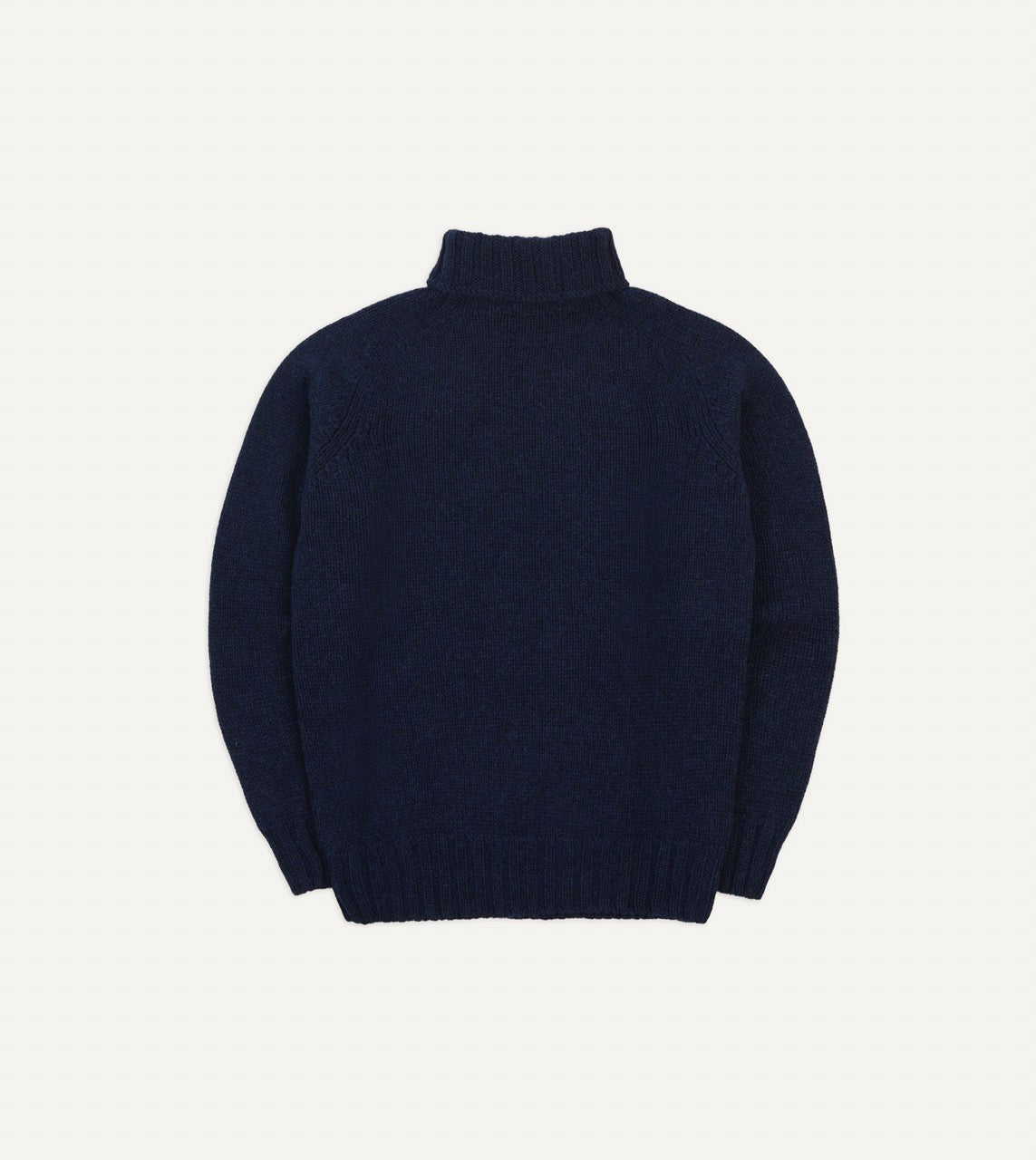 Drake's Navy Lambswool Submariner Roll Neck Jumper