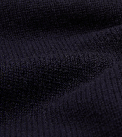 Drake's Navy Lambswool 6 Button Cardigan