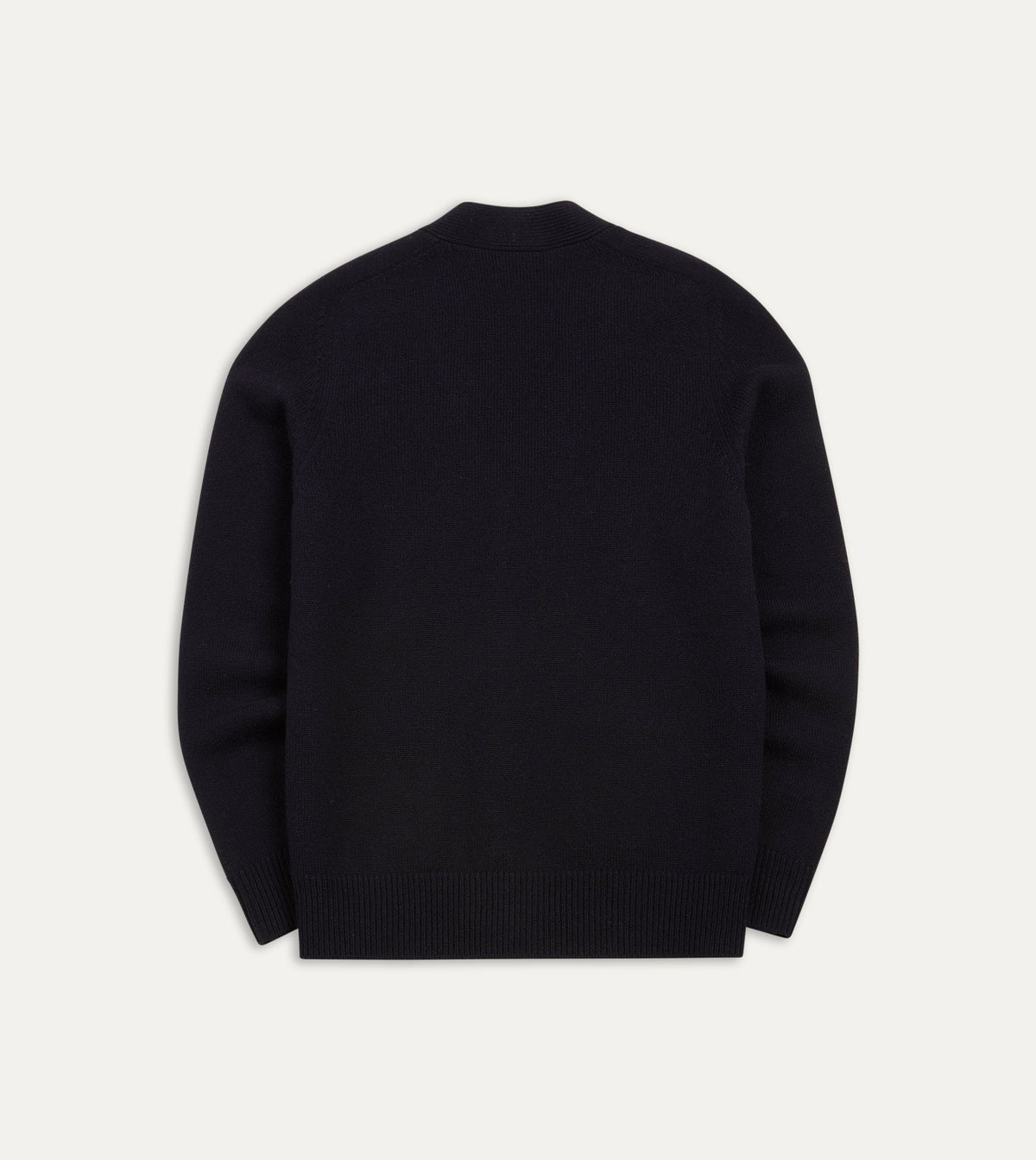 Drake's Navy Lambswool 6 Button Cardigan