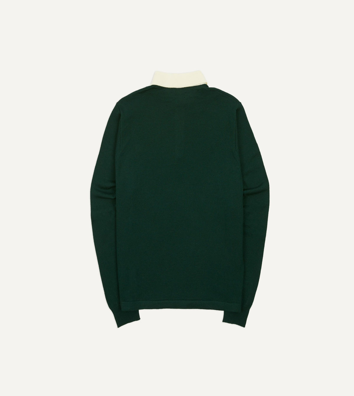 Drake's Green Merino Wool Knitted Rugby Shirt
