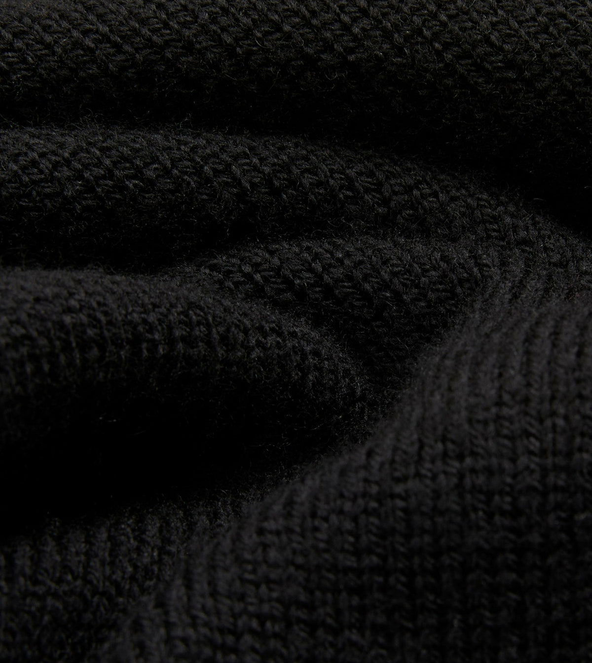 Drake's Black Merino Wool Knitted Polo