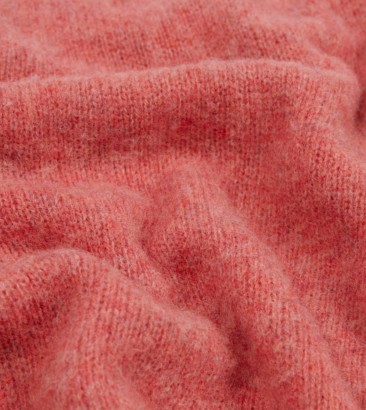 Drake's Pink Brushed Shetland Crew Neck Jumper