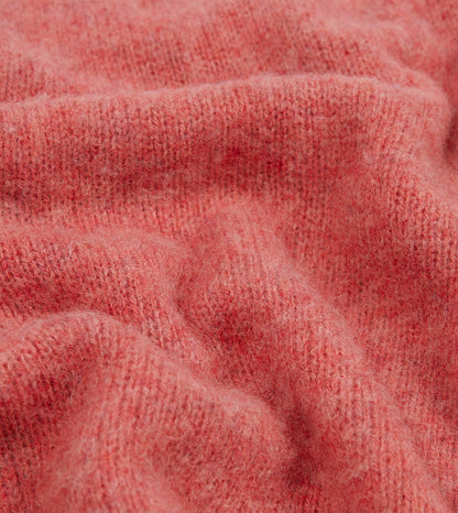 Drake's Pink Brushed Shetland Crew Neck Jumper