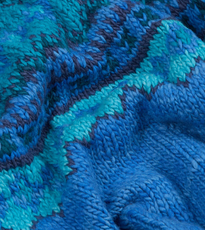 Drake's Chamula Blue Fairisle Merino Jumper