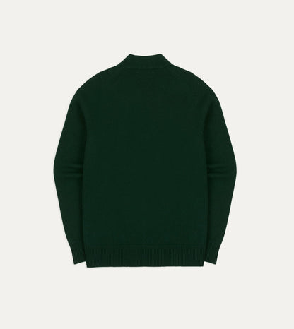 Drake's Dark Green Lambswool 6 Button Cardigan