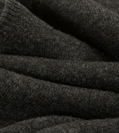 Drake's Charcoal Lambswool Sleeveless Cardigan
