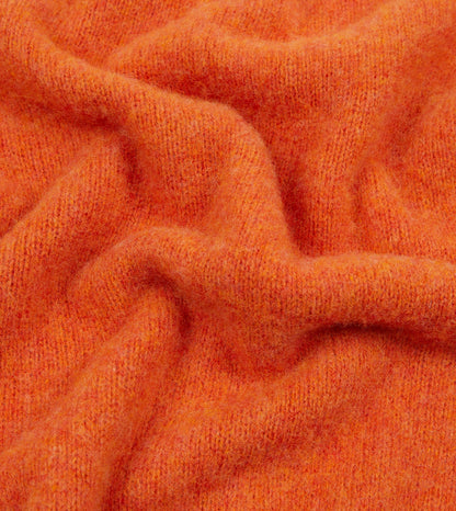 Drake's Orange Brushed Shetland Crew Neck Jumper