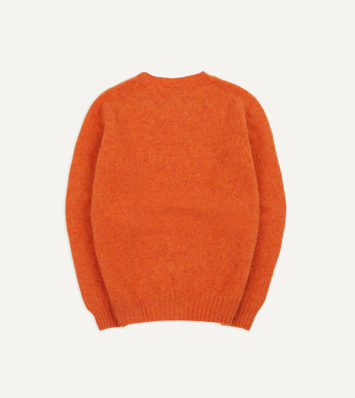 Drake's Orange Brushed Shetland Crew Neck Jumper