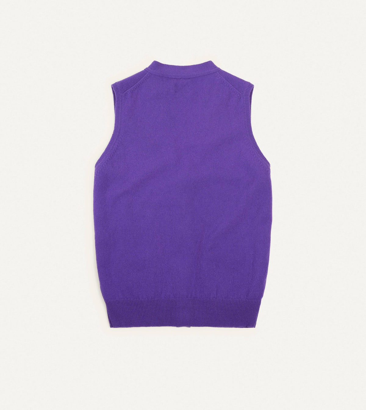 Drake's Purple Lambswool Sleeveless Cardigan