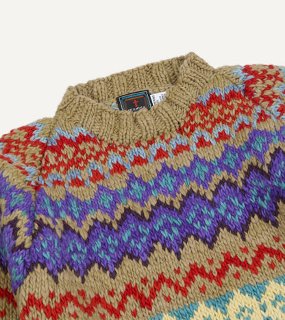 Drake's Chamula Green Fairisle Merino Jumper