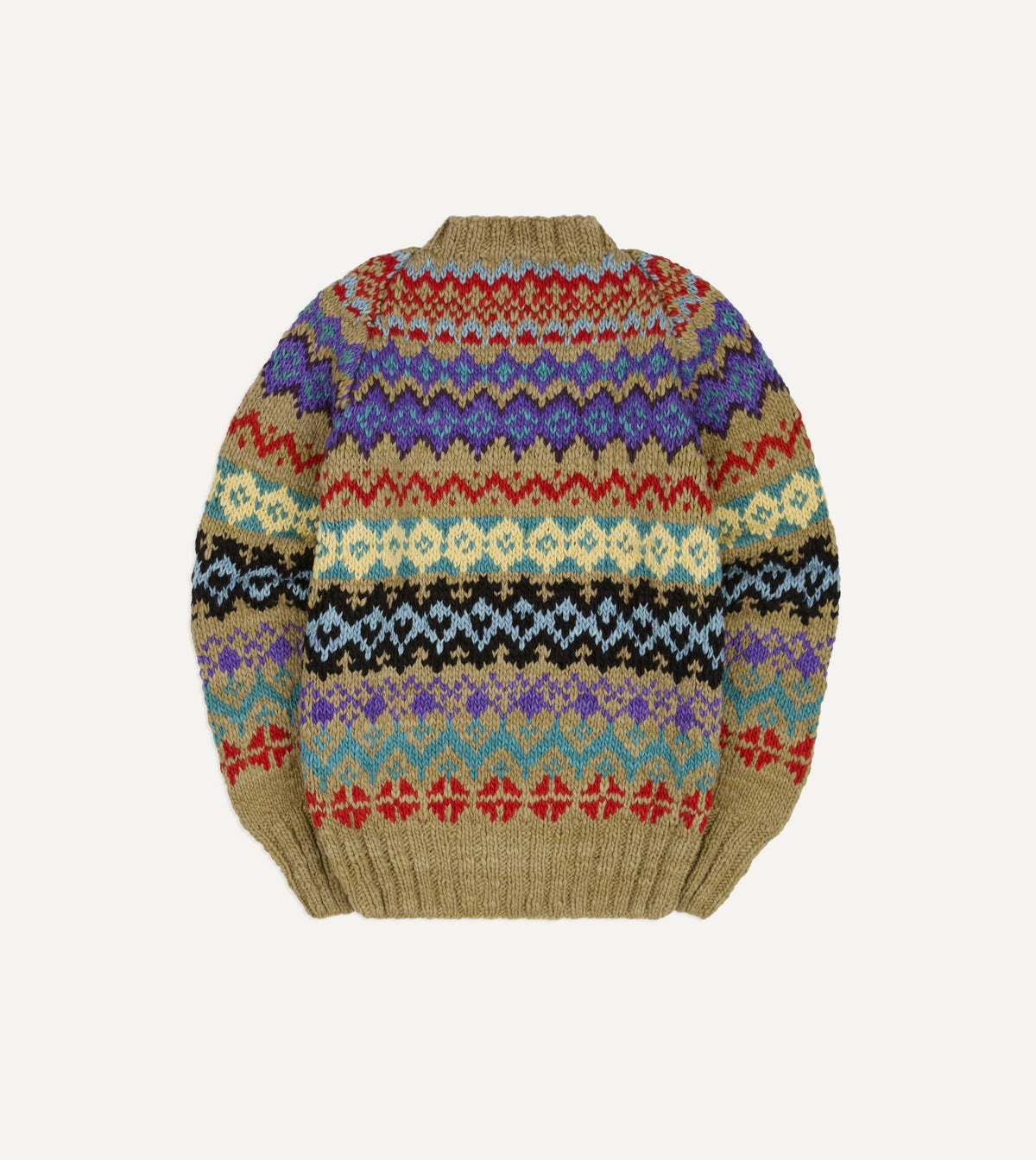 Drake's Chamula Green Fairisle Merino Jumper