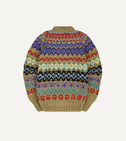 Drake's Chamula Green Fairisle Merino Jumper