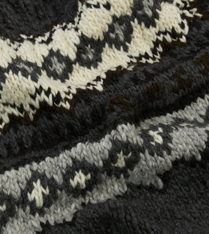 Drake's Chamula Grey Fairisle Merino Jumper