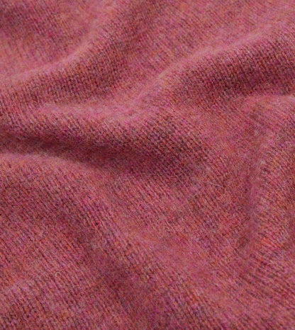 Drake's Mulberry Brushed Shetland Crew Neck Jumper