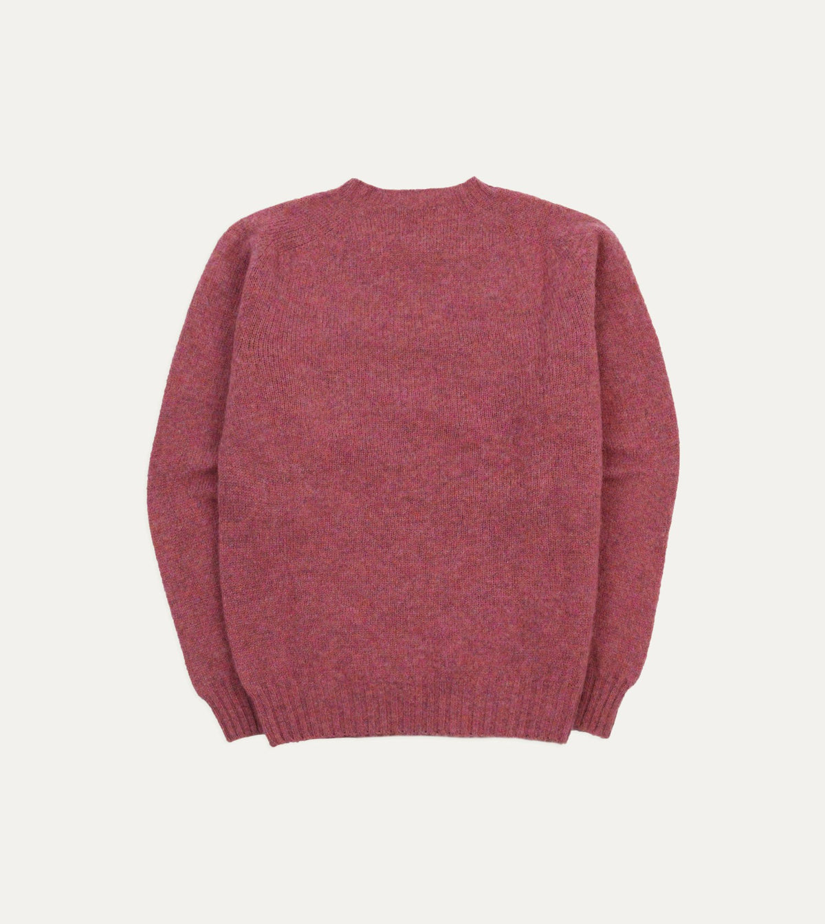 Drake's Mulberry Brushed Shetland Crew Neck Jumper