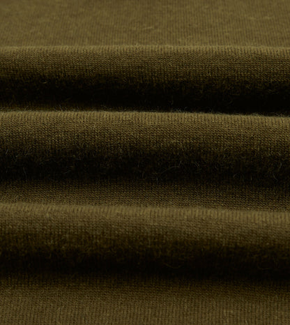 Drake's Olive Alpaca Wool Knitted Polo