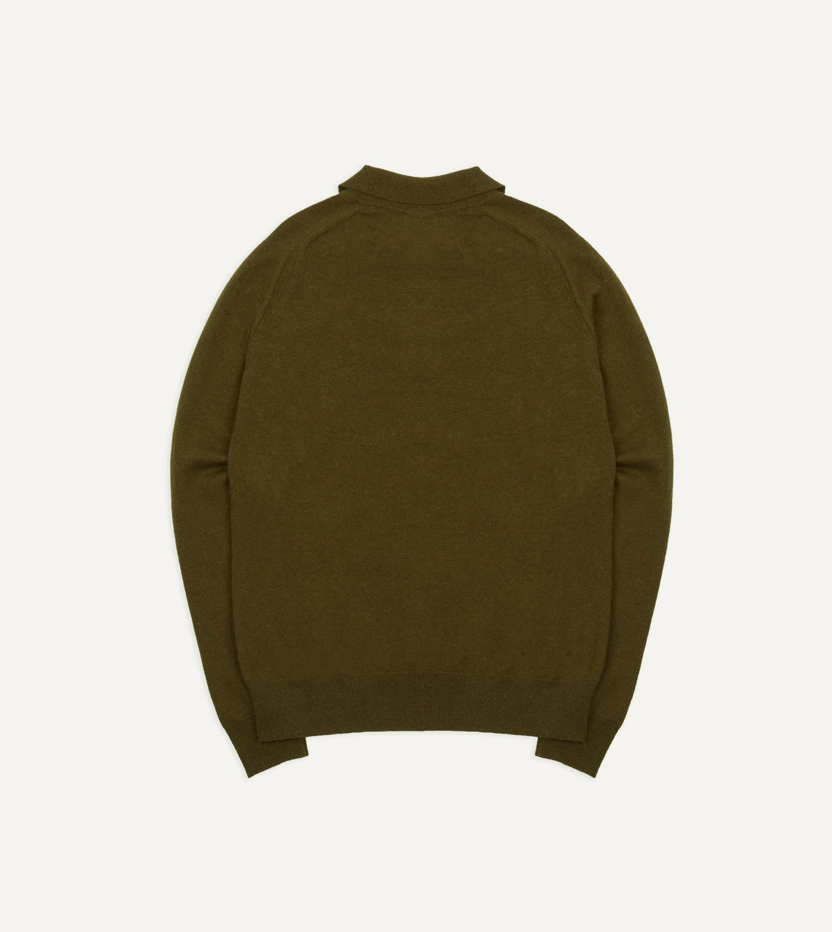 Drake's Olive Alpaca Wool Knitted Polo