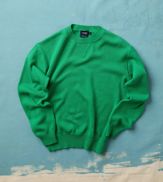 Drake's Green Wool-Cotton Knit Sweatshirt