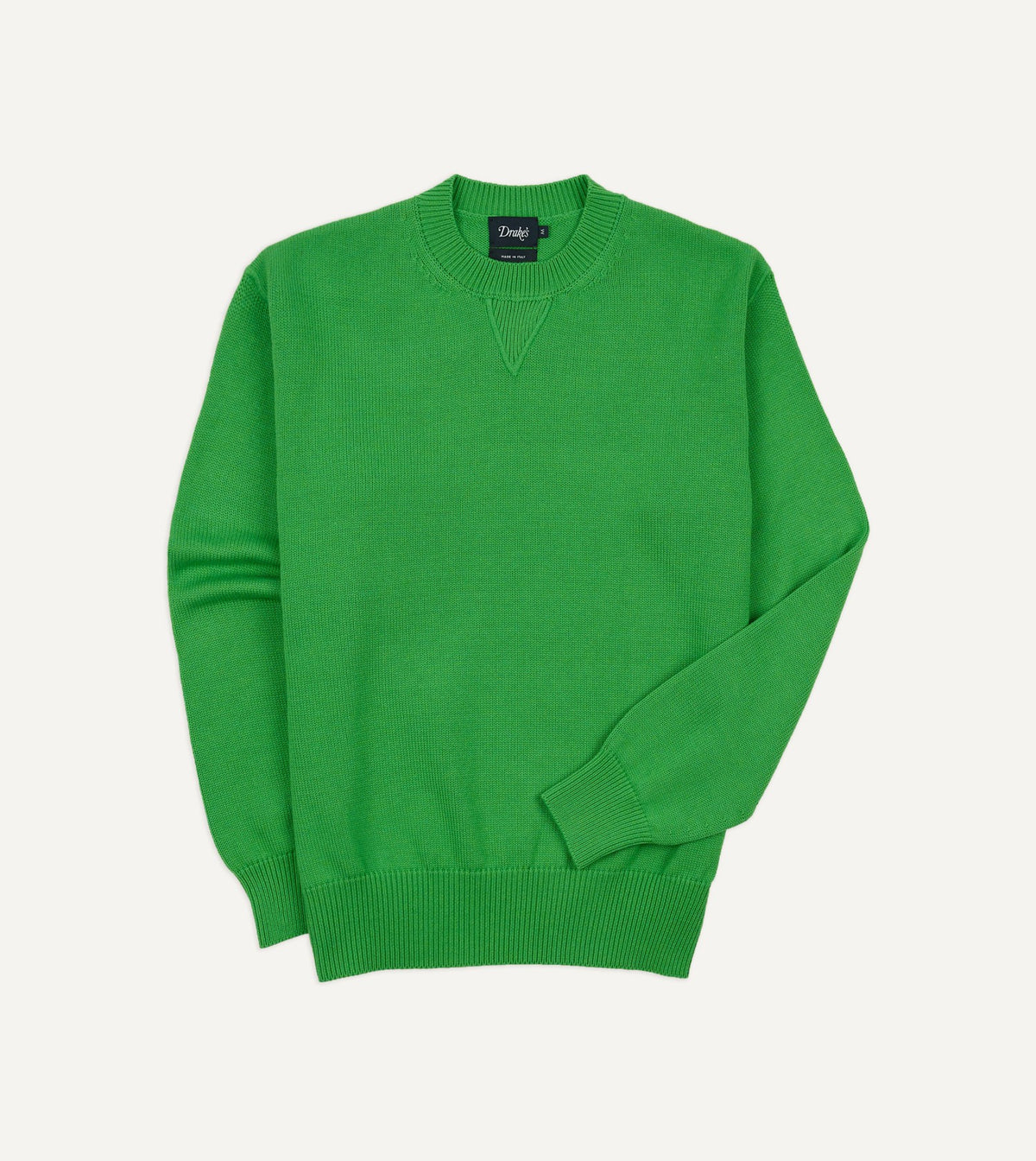 Drake's Green Wool-Cotton Knit Sweatshirt
