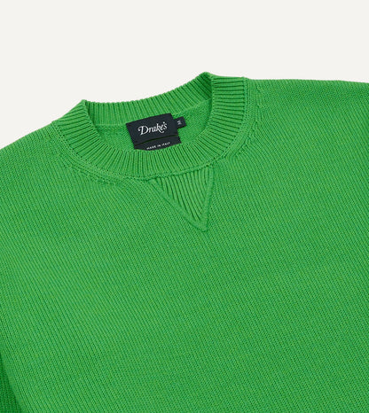 Drake's Green Wool-Cotton Knit Sweatshirt