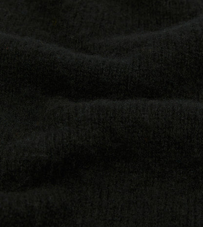 Drake's Black Brushed Shetland Crew Neck Jumper