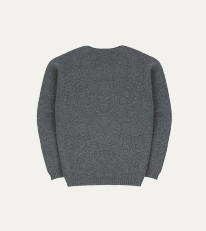 Drake's Grey Cashmere Crew Neck Jumper