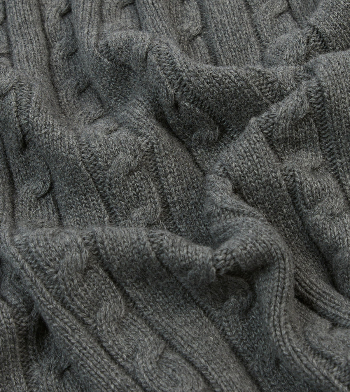 Drake's Grey Alpaca Lambswool Cable Knit Sleeveless Cardigan