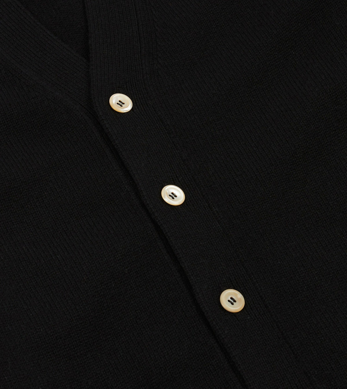 Drake's Black Lambswool 6 Button Cardigan