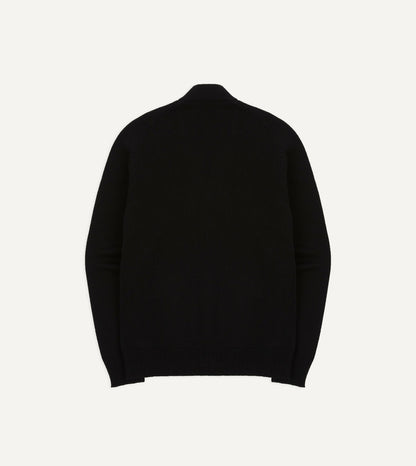 Drake's Black Lambswool 6 Button Cardigan
