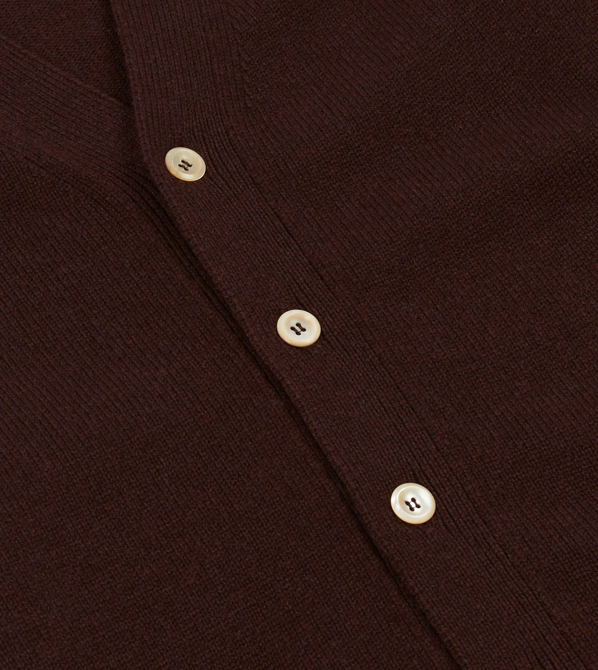 Drake's Dark Brown Lambswool 6 Button Cardigan