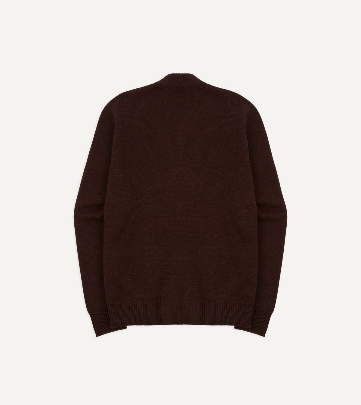 Drake's Dark Brown Lambswool 6 Button Cardigan