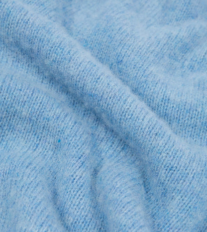 Drake's Sky Blue Brushed Shetland Crew Neck Jumper