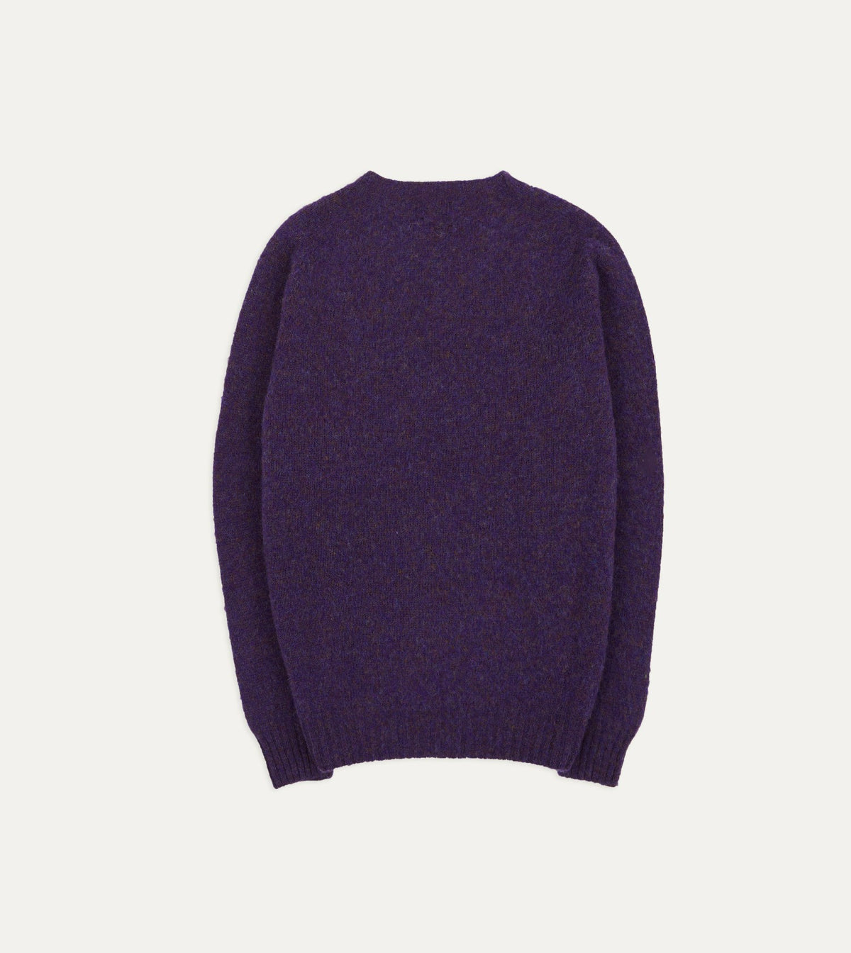 Drake's Lavender Brushed Shetland Crew Neck Jumper