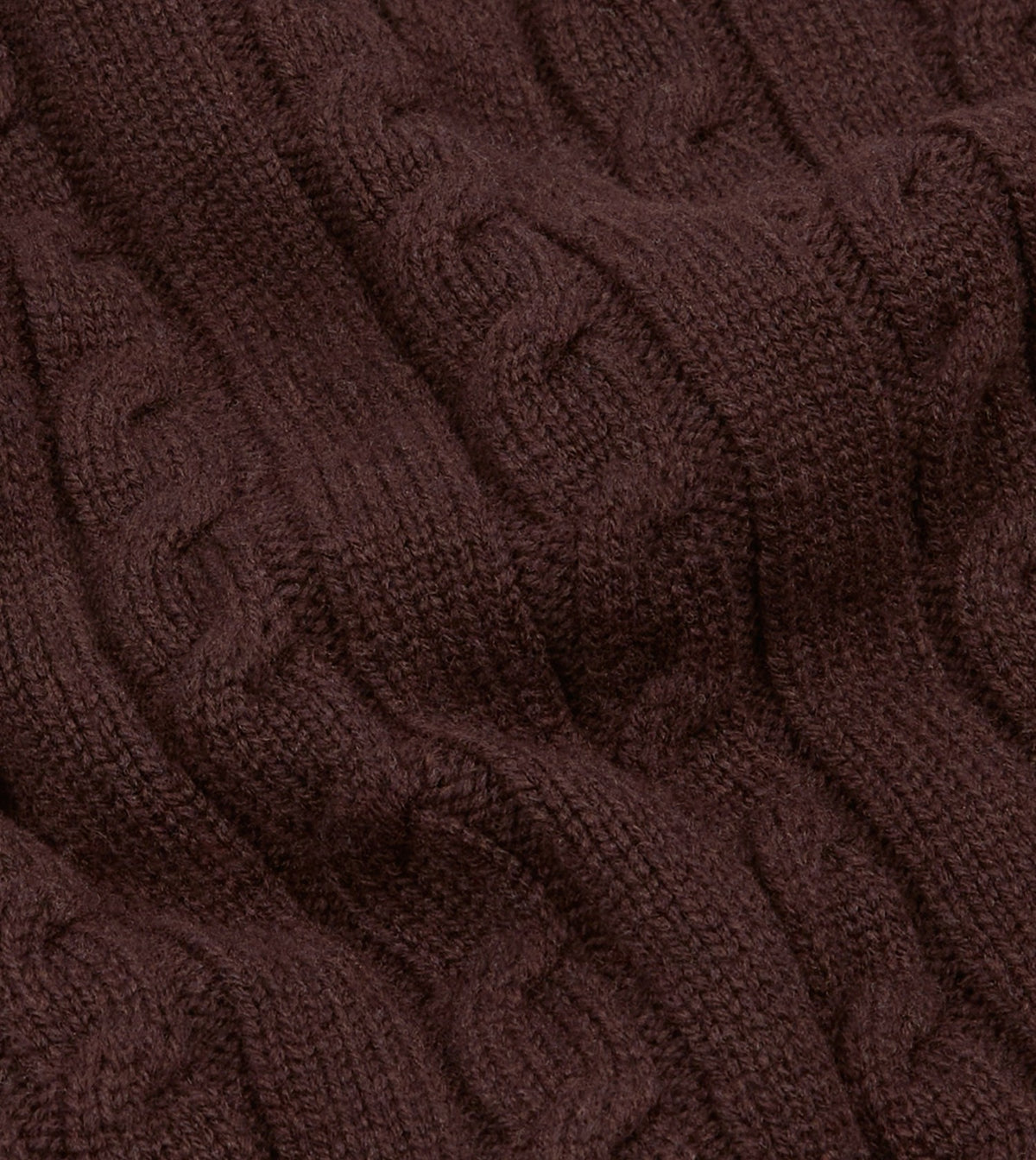 Drake's Brown Lambswool 6 Button Cable Knit Cardigan