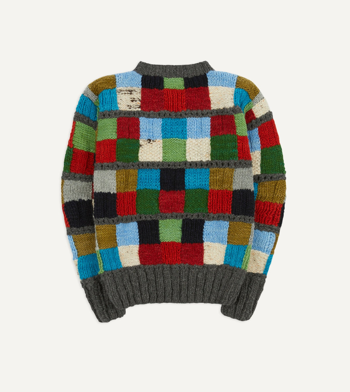 Drake's Chamula for Drake's Patchwork Merino Jumper
