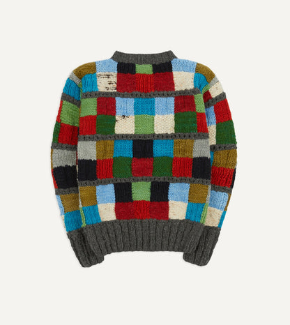 Drake's Chamula for Drake's Patchwork Merino Jumper