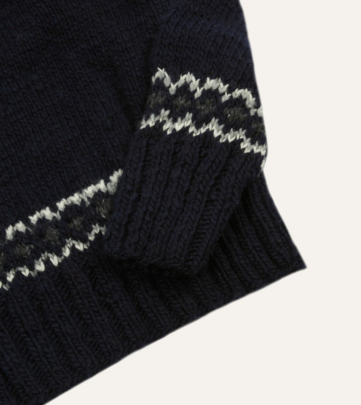 Drake's Chamula for Drake's Navy and Red Fairisle Merino Jumper
