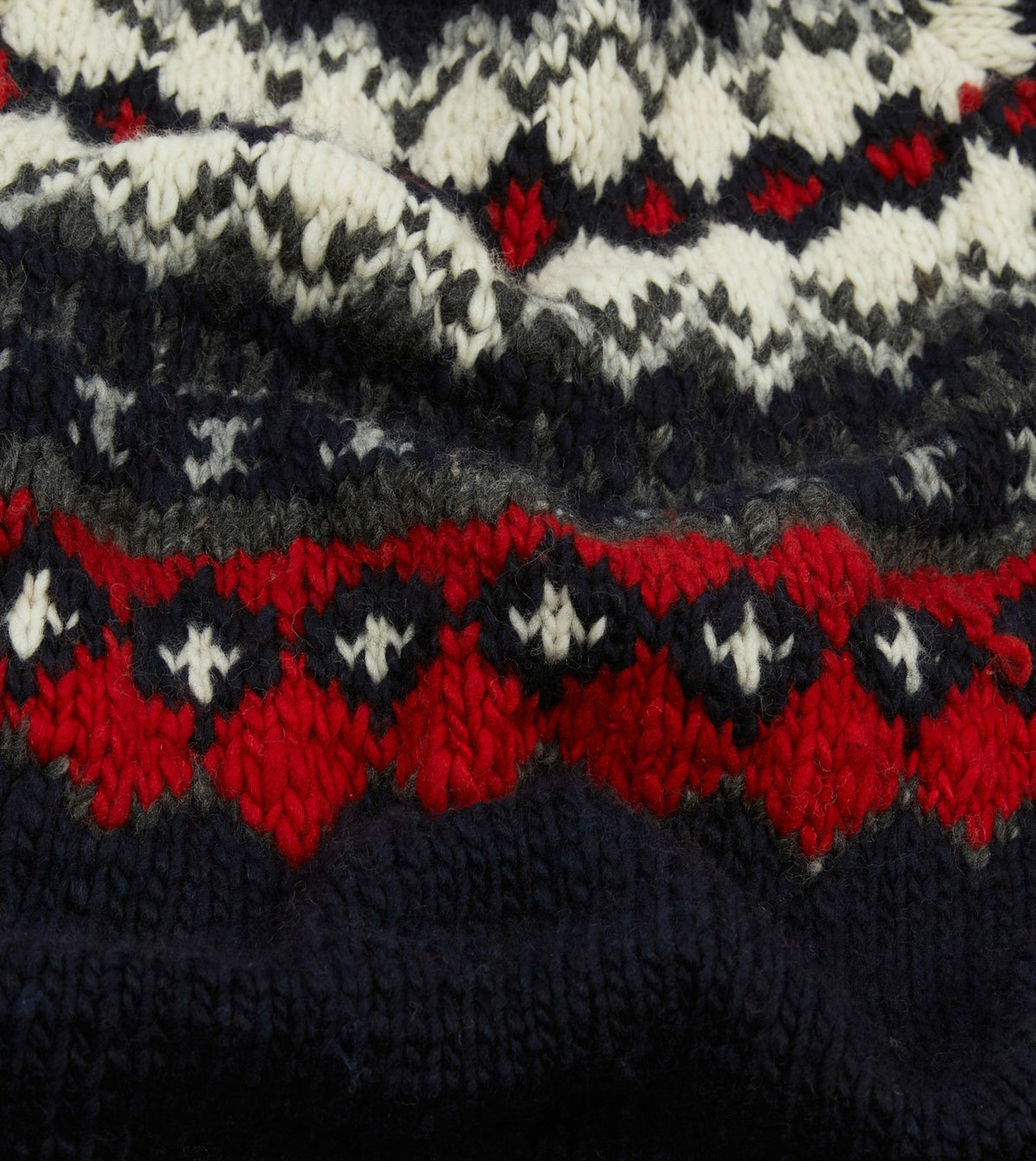 Drake's Chamula for Drake's Navy and Red Fairisle Merino Jumper