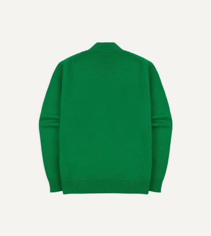 Drake's Green Lambswool 6 Button Cardigan