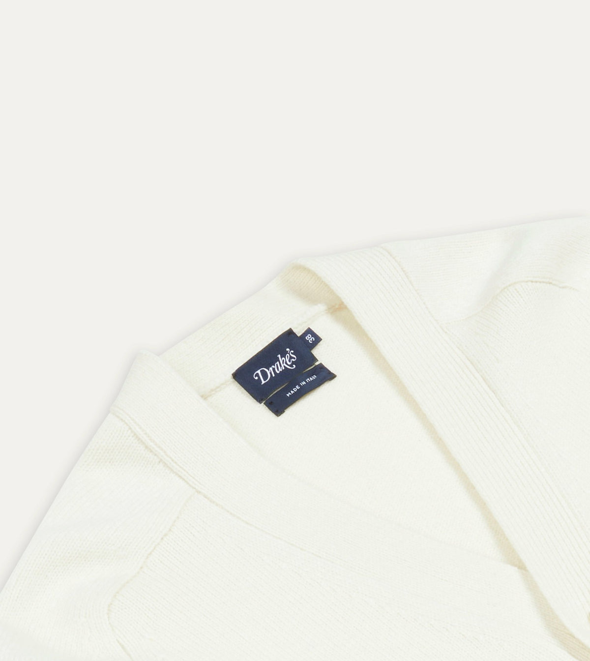 Drake's Ecru Lambswool 6 Button Cardigan