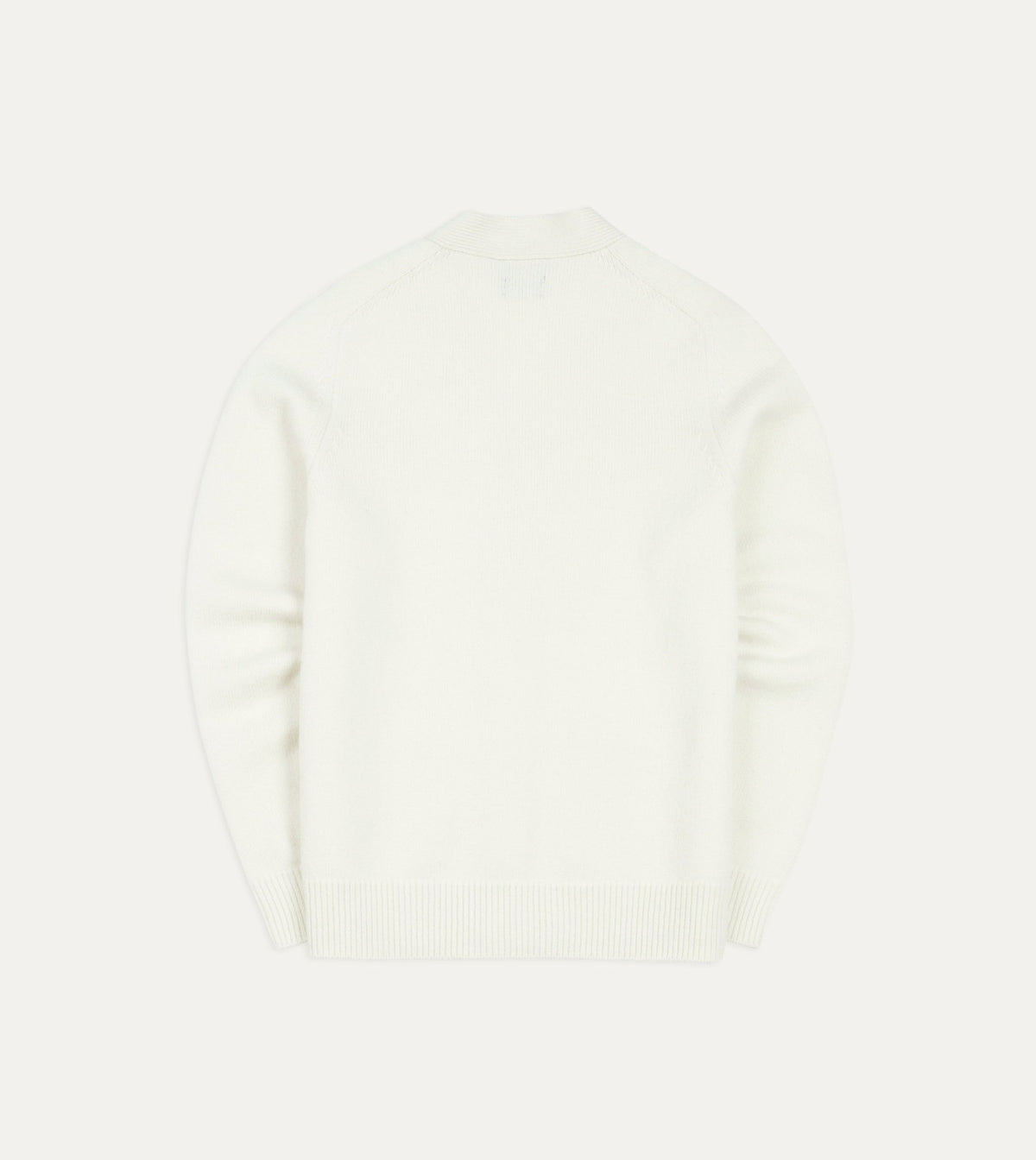 Drake's Ecru Lambswool 6 Button Cardigan