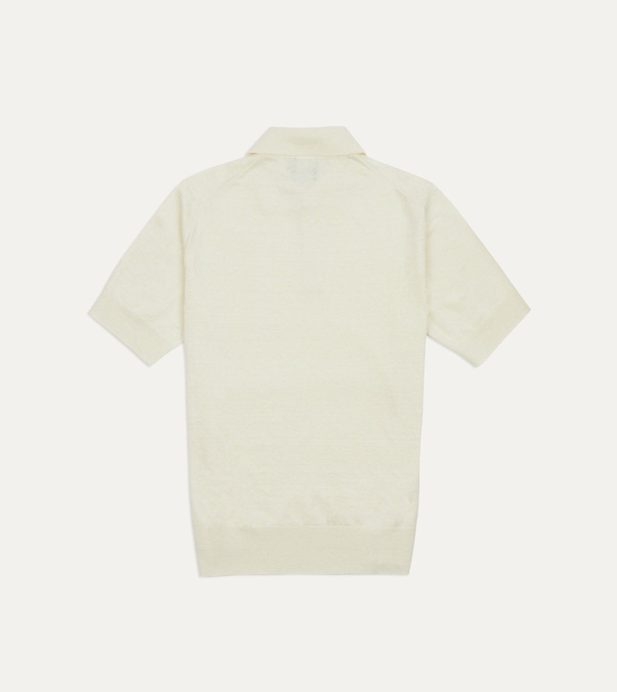 Drake's Ecru Knitted Linen-Cotton Short-Sleeve Polo Shirt