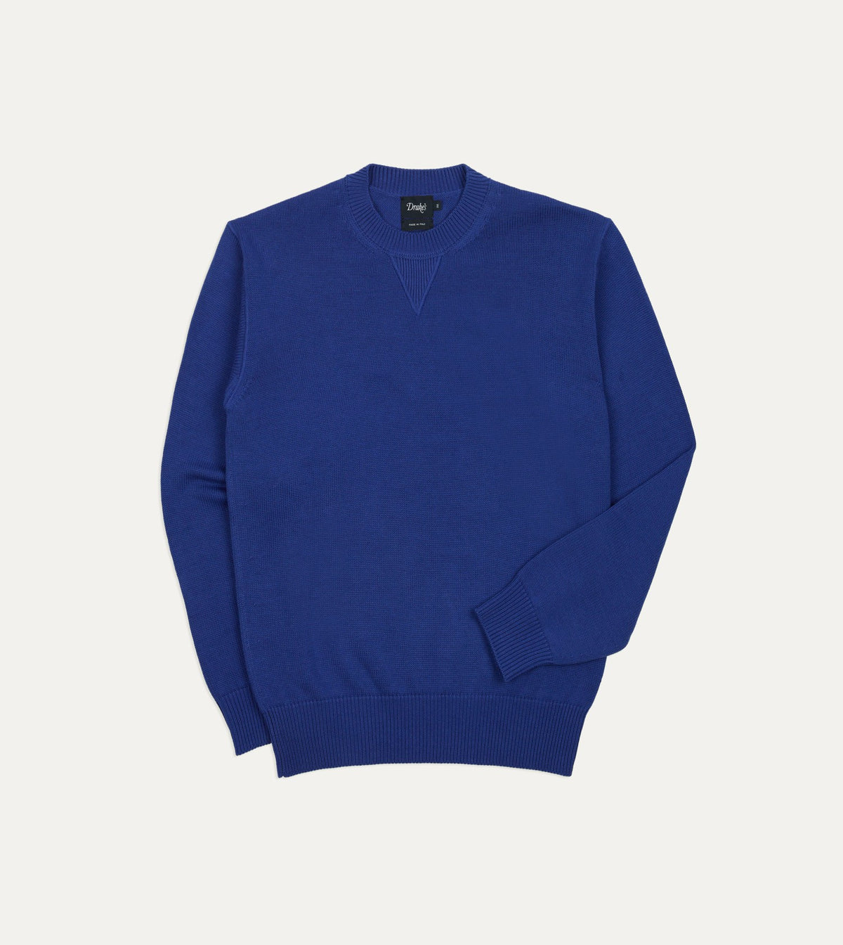 Drake's Blue Wool-Cotton Knit Sweatshirt