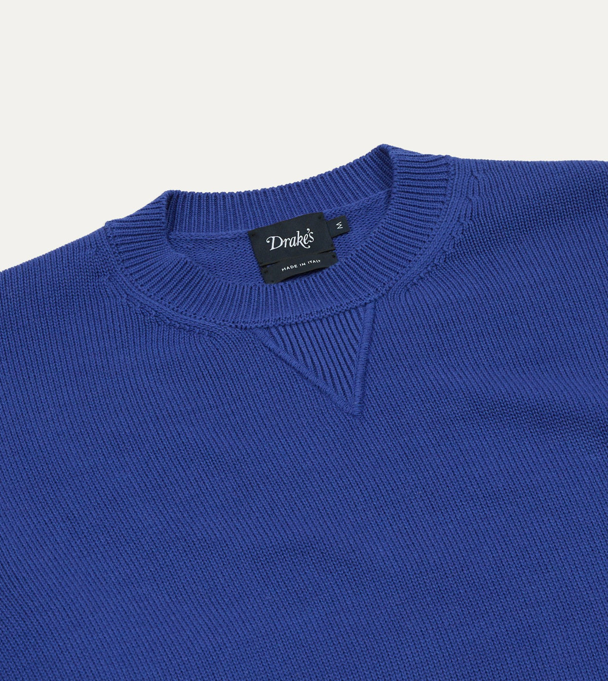 Drake's Blue Wool-Cotton Knit Sweatshirt